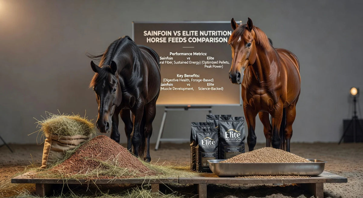 Sainfoin vs Elite Nutrition Horse Feeds Comparison – Heavenly Hay
